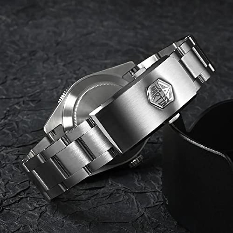 남성용 산 마틴 자동 시계, 듀얼 타임 NH34 무브먼트 SN0109 손목 시계 39mm 기계식 시계 10ATM 방수 남성용 시계
