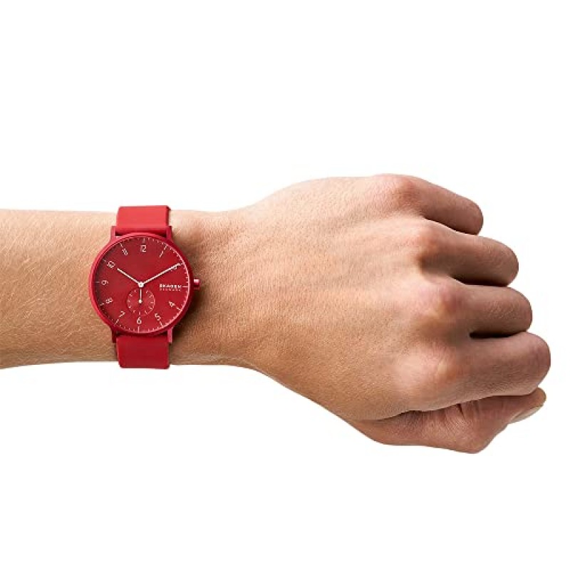 Skagen Aaren 컬러 실리콘 쿼츠 미니멀리스트 41mm 시계