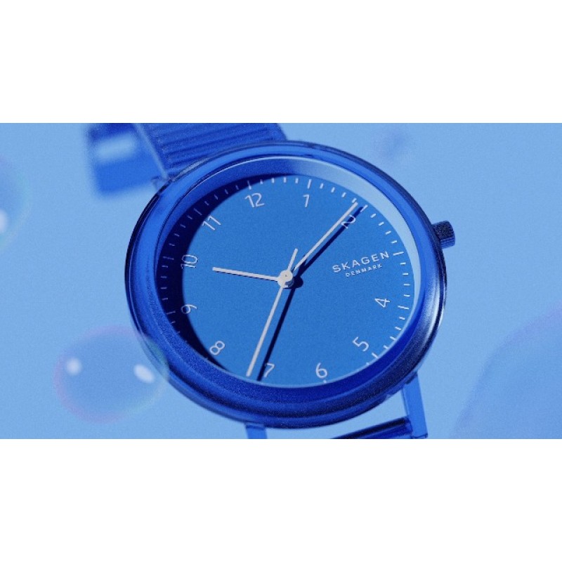 Skagen Aaren 컬러 실리콘 쿼츠 미니멀리스트 41mm 시계