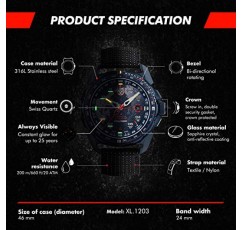 Luminox ICE-SAR Arctic XL.1203 남성용 시계 46mm - 블랙 날짜 기능 200m 방수 사파이어 글래스 어드벤처 시계