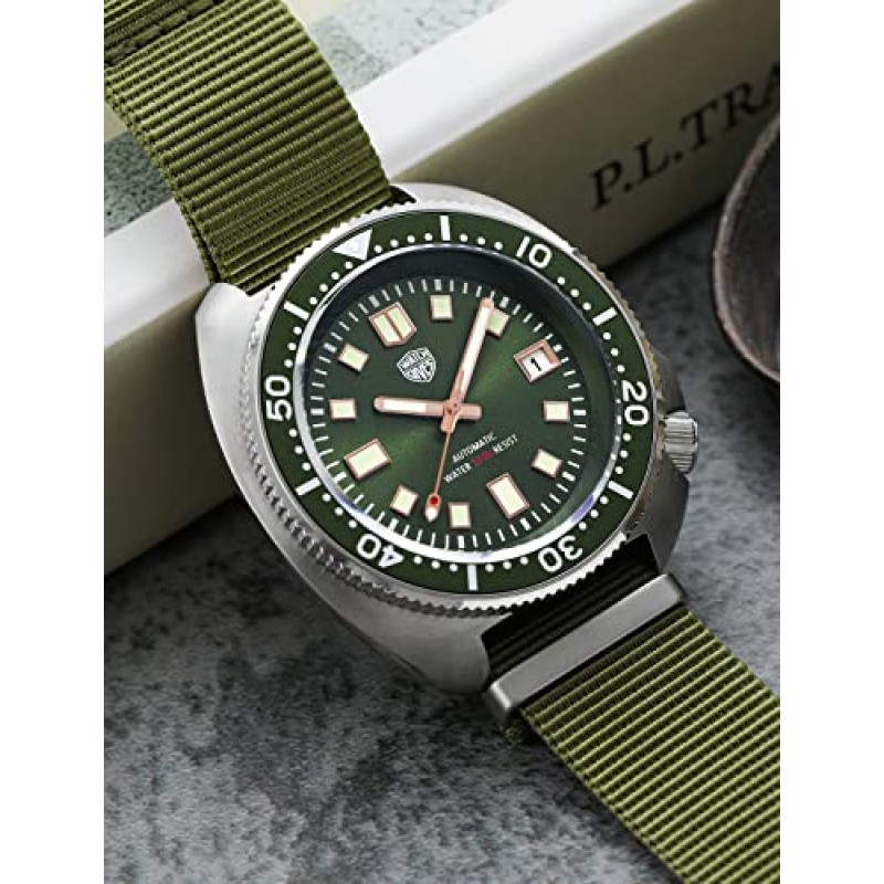 Watchdives 남성용 자동 다이버 시계, NH35 무브먼트 6105 손목 시계 200M 사파이어 크리스탈 남성용 시계 슈퍼 루미 너스 316L 스테인레스 스틸 시계