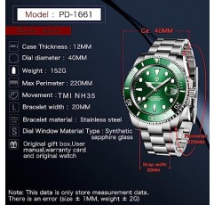 CEYADG Pagani 디자인 남성용 시계 일본 자동 기계식 40mm 스포츠 방수 스테인레스 스틸 사파이어 손목 시계