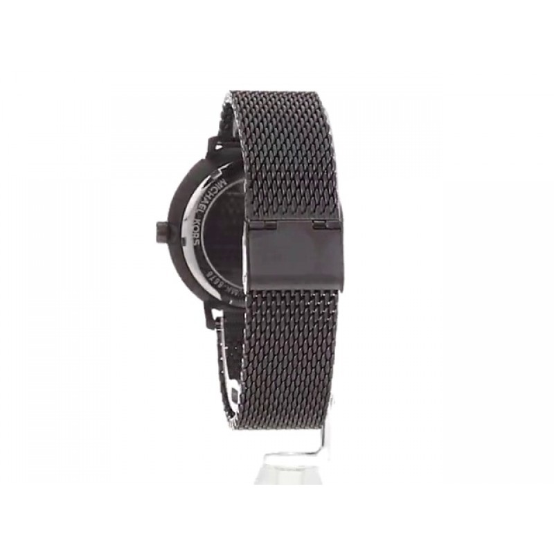 가죽 스트랩이 포함된 Michael Kors Blake 쓰리 핸드 스테인리스 스틸 시계