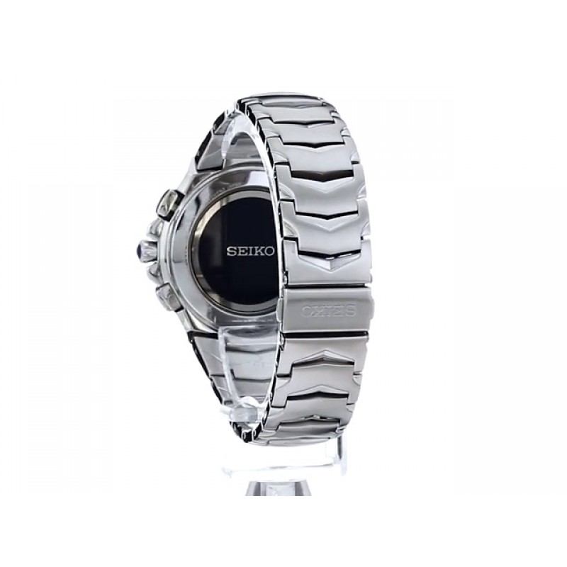 SEIKO SSG019 남성용 시계 - Coutura 컬렉션 - 태양열 구동, 라디오 동기화 듀얼 타임, 월드 타임 기능, 스테인리스 스틸 케이스 및 팔찌, 100m 방수