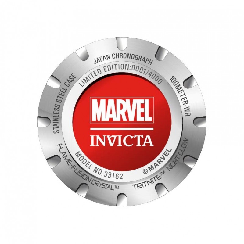 인빅타 남성용 Marvel 스테인리스 스틸 레드 다이얼 VD53 쿼츠(51MM, 블루)