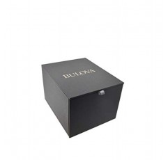부로바 남성용 아이콘 3핸드 캘린더 시계, 블랙 폴리우레탄 스트랩, 정밀함, 야광 마커, 300M WR