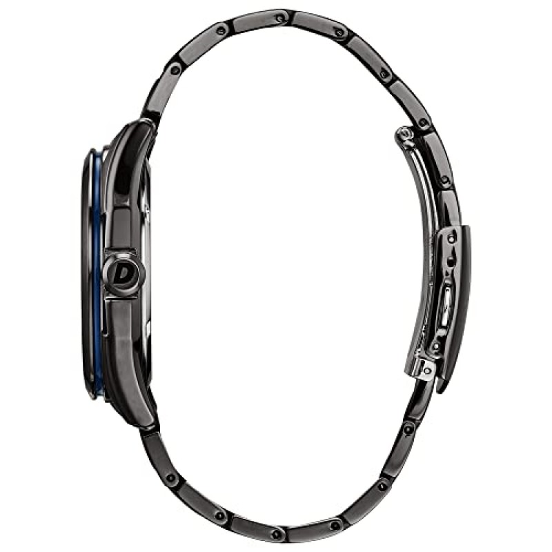 Citizen 남성용 에코드라이브 위켄더 시계 블랙 IP 스테인리스 스틸, 블루 다이얼(모델: AW1147-52L)