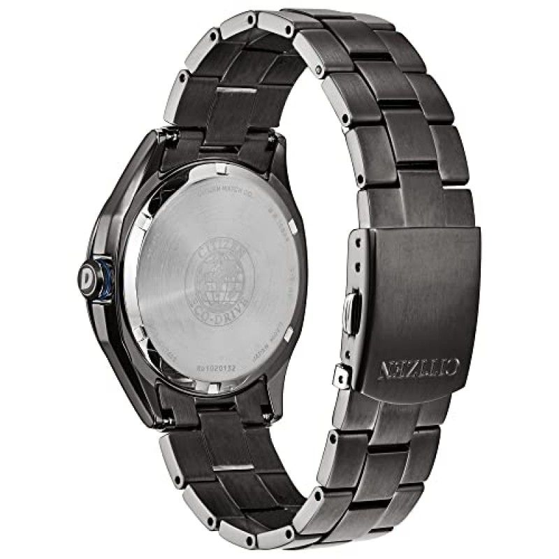 Citizen 남성용 에코드라이브 위켄더 시계 블랙 IP 스테인리스 스틸, 블루 다이얼(모델: AW1147-52L)