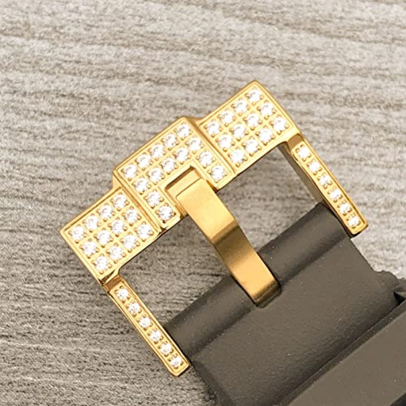 40mm 남성용 시계 아이스 아웃 블링 다이아몬드 자동 사파이어 안경 스테인레스 스틸 손목 실버 골드