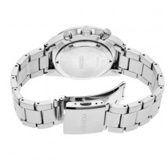 SEIKO SSB345 남성용 시계 - 에센셜 컬렉션 - 블랙 타키미터 링, 그레이 액센트가 있는 그린 다이얼, 날짜 표시기, 스테인리스 스틸 케이스 및 팔찌, 100m 방수