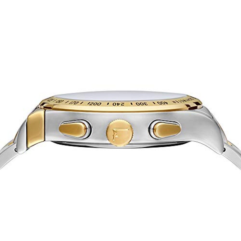 Salvatore Ferragamo 남성용 페라가모 1898 스위스 쿼츠 시계, 스테인리스 스틸 스트랩, 투톤, 20(모델: SFDK00418)