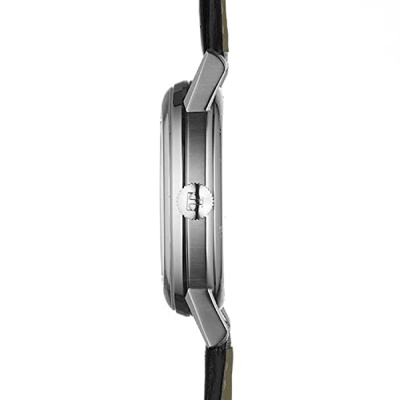 티쏘 남성용 Heritage 316L 스테인레스 스틸 케이스 스위스 기계식 시계, 블랙, 가죽, 20 (T1194051603700)