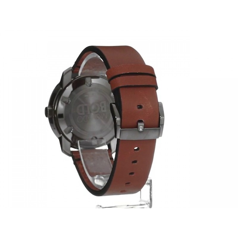 Movado 남성용 스위스 쿼츠 스테인리스 스틸 및 브라운 가죽 캐주얼 시계(모델: 3600366)