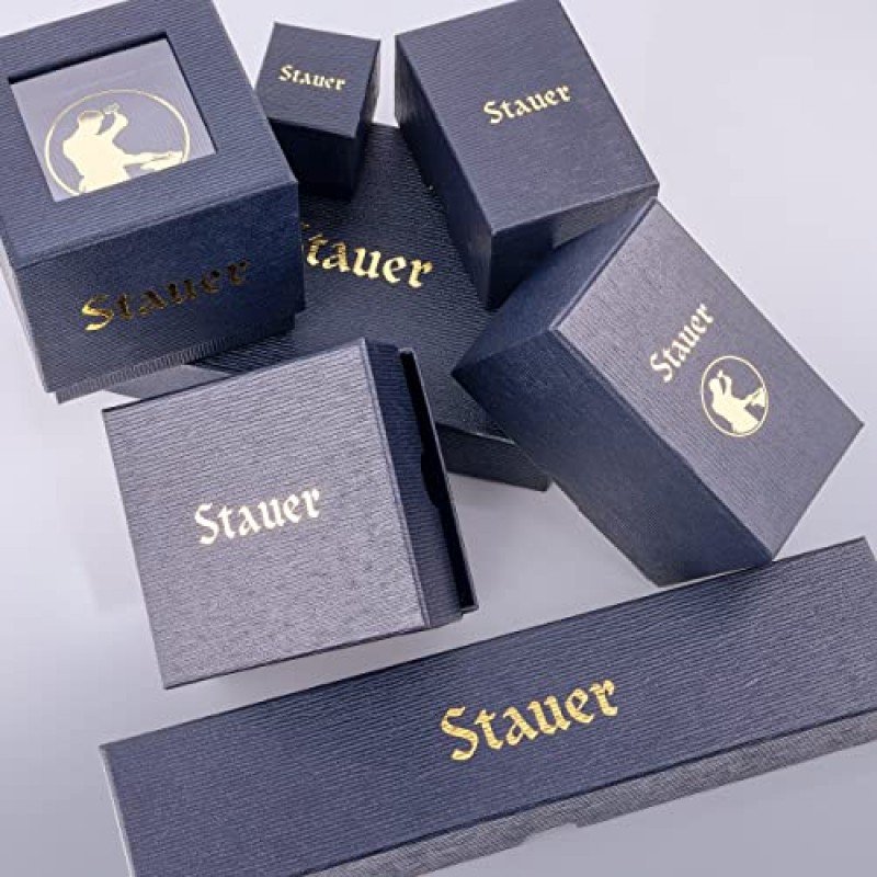 Stauer Graves 33 남성용 자동 손목 시계 – 정품 브라운 가죽 밴드가 있는 남성용 시계 – 남성용 골드 마감 자동 시계 – 방수 아날로그 시계 – 남성용 세련된 선물