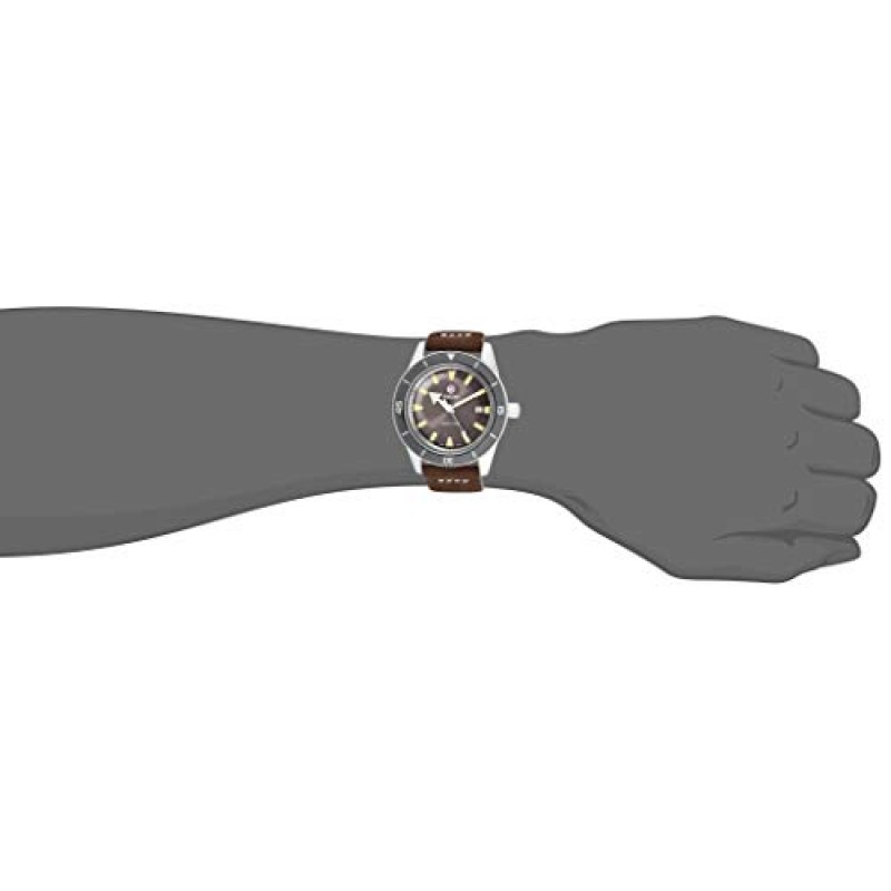 Rado 남성용 Captain Cook 가죽 스위스 오토매틱 시계, 브라운 (R32505305)