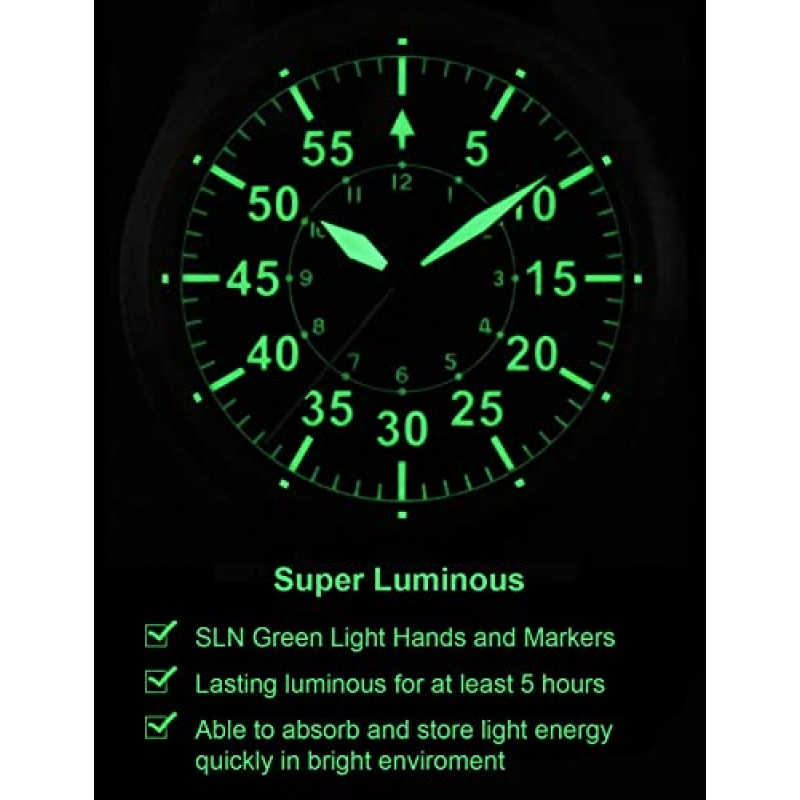 남성용 산 마틴 파일럿 시계, NH35 자동 단순 군용 손목 시계 200M 다이빙 시계 39mm 축광 남성용 손목 시계