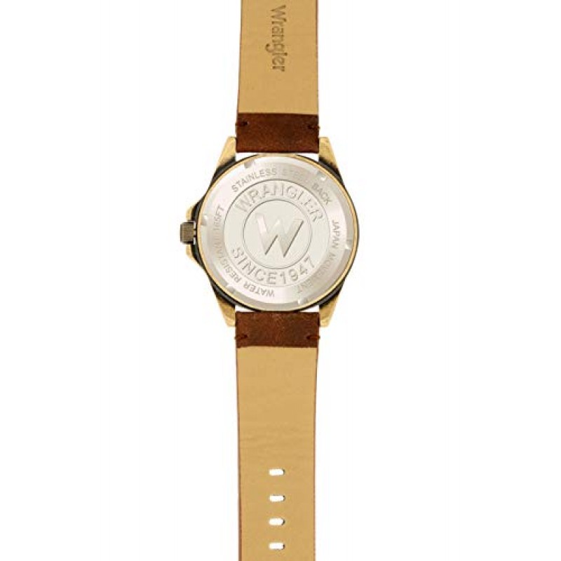 랭글러 남성용 시계, 48mm, 날짜 기능 서브 다이얼 및 폴리우레탄 밴드, 방수