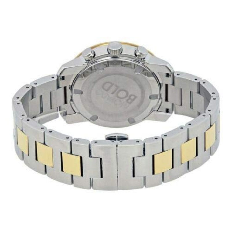 Movado 남성용 볼드 메탈 크로노그래프 시계(프린티드 인덱스 다이얼 포함), 실버/그레이/골드(3600432)