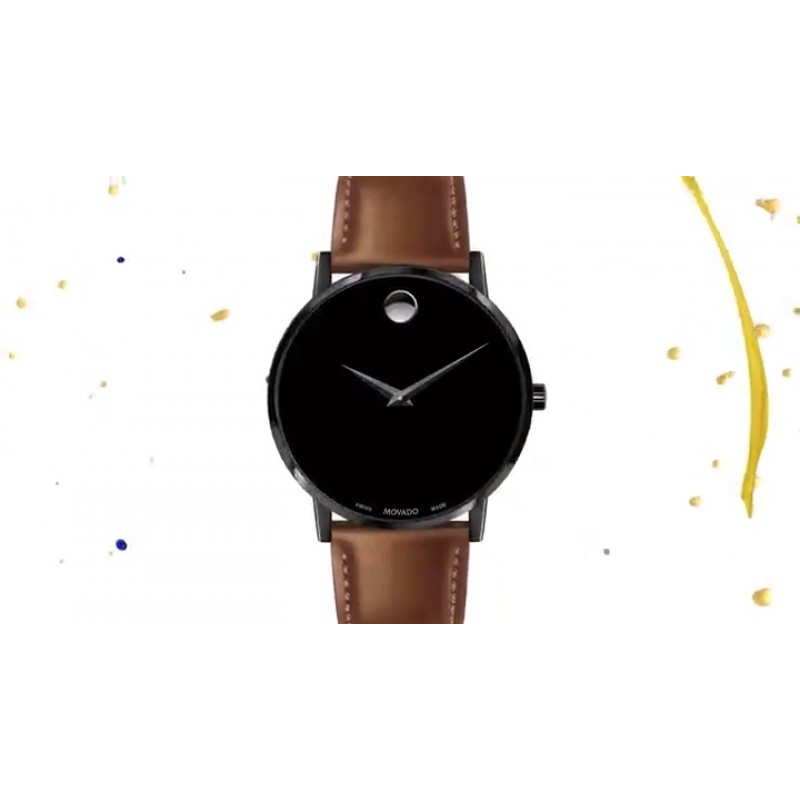 Movado 남성용 시리즈 800 스포츠 스테인리스 시계(프린티드 인덱스 다이얼 포함), 실버/블랙(모델 2600135)