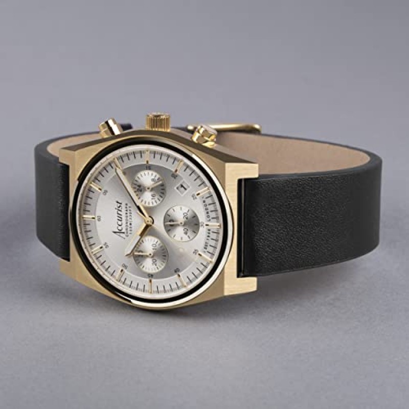 Accurist 남성용 오리진 41mm 쿼츠 시계(크로노그래프 아날로그 디스플레이 포함)