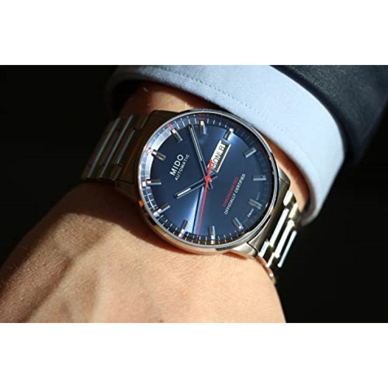 미도 커맨더 크로노미터 - 남성용 스위스 오토매틱 시계 - 블루 다이얼 - 케이스 40mm - M0214311104100