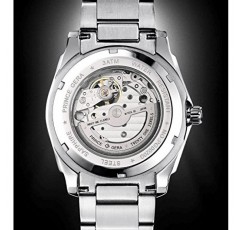 남자 시계 PRINCE GERA 블랙 스포츠 스테인레스 스틸 아날로그 디스플레이 기계식 손목 시계 크리스마스 선물