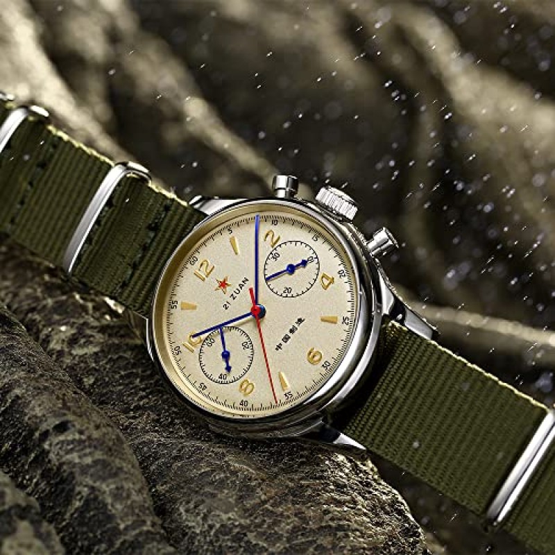 SEVEN XII 크로노 그래프 남자 시계 ST1901 기계식 무브먼트 핸드 와인딩 38MM 40MM 남자 손목 시계 사파이어 크리스탈 방수 군사 파일럿 시계 남성용