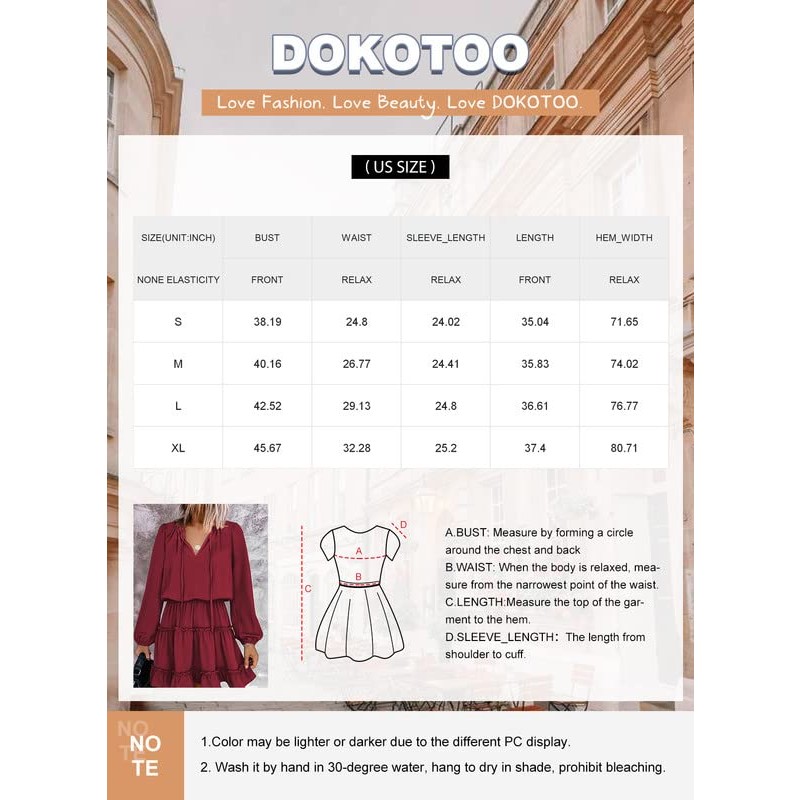 Dokotoo Womens 2023 스플릿 V 넥 프릴 쉬폰 우아한 미니 짧은 스커트 드레스