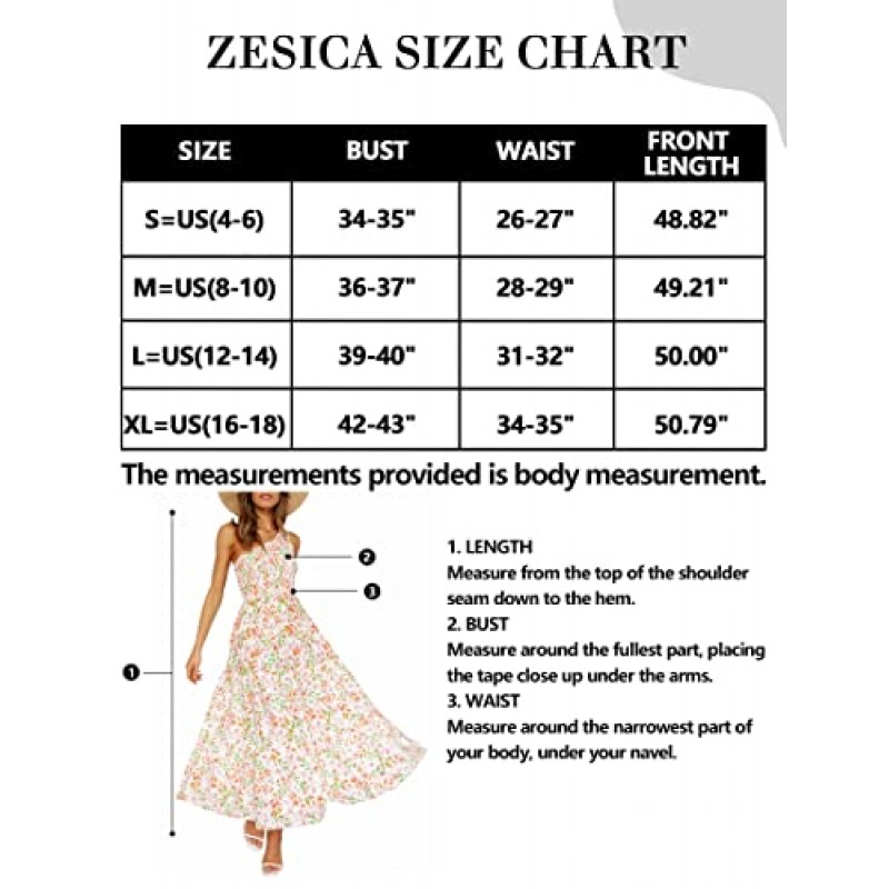 ZESICA 여성 2023 보헤미안 여름 꽃 프린트 원 숄더 민소매 스모크 프릴 티어드 비치 롱 미디 드레스