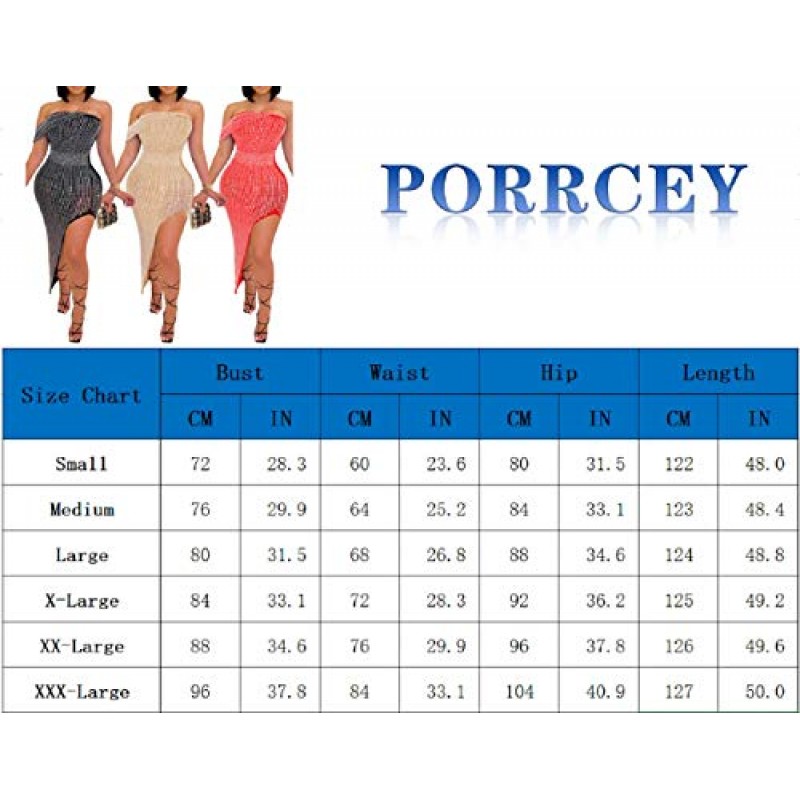 PORRCEY 여성 섹시한 뜨거운 드릴링 프로세스 섹시한 드레스 파티 클럽 나이트 드레스