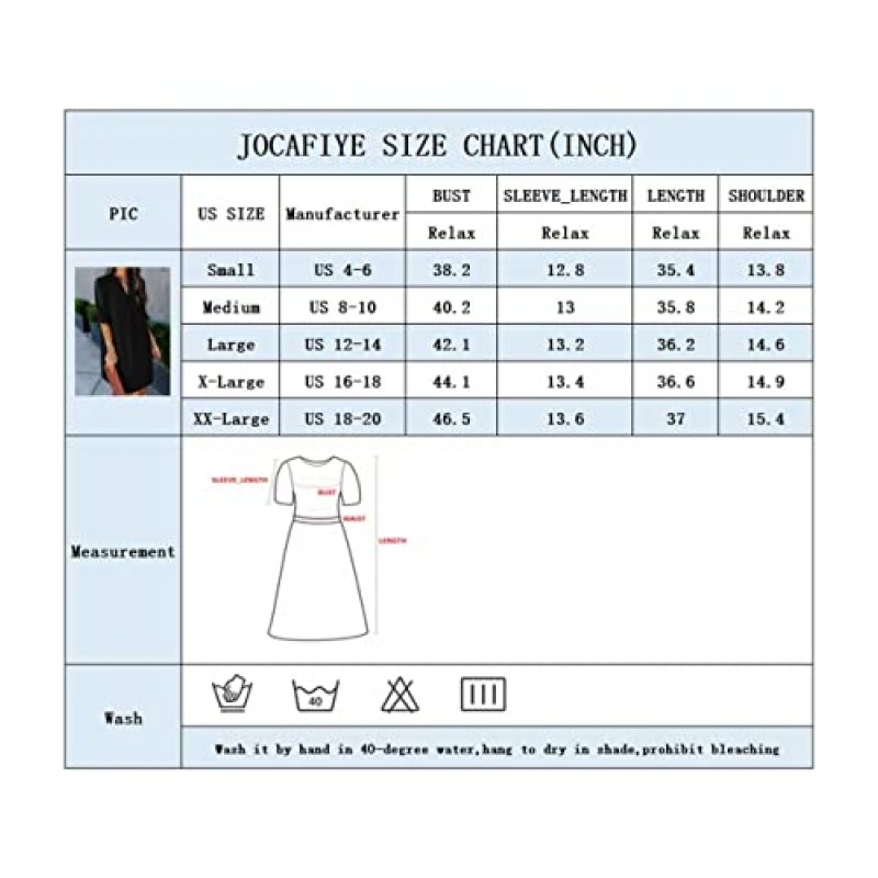 JOCAFIYE 여성 캐주얼 드레스 여성을위한 짧은 소매 v 넥 드레스 여름 드레스 2023