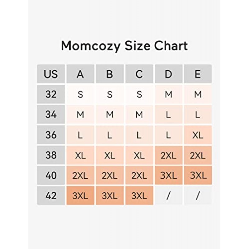 Momcozy 4-in-1 펌핑 브라 핸즈프리, 고정 패딩 수유 브라 & 출산 브라, YN12 웨어러블 유축 브라