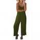 Snugwind Womens 캐주얼 민소매 스트랩 느슨한 조절 가능한 점프 슈트 Stretchy Long Pants Romper with Pockets