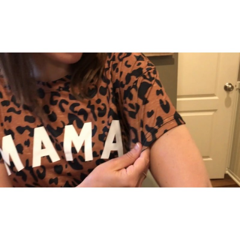 Womens Madre Leopard 프린트 티셔츠 반소매 엄마 셔츠 Cheetah Mom 그래픽 티셔츠 탑