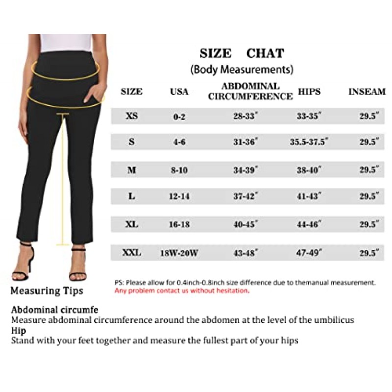 Foucome 여성용 출산 바지 배꼽 부츠컷 드레스 바지 스트레치 임신 바지 작업용 바지