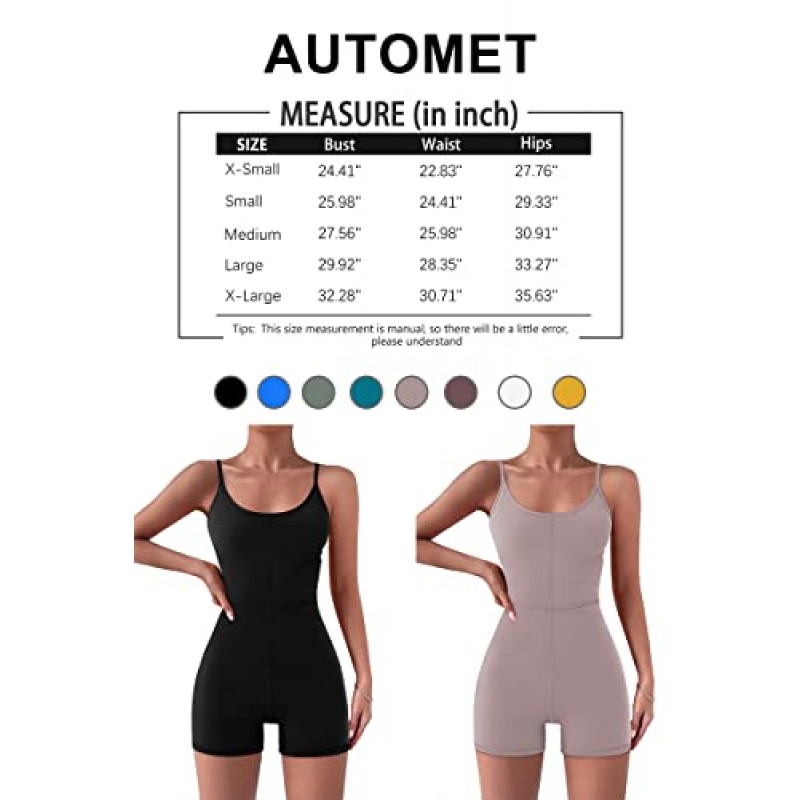 AUTOMET Womens 섹시한 유니 타드 바디 슈트 운동 Rompers 원피스 여름 복장 반바지 점프 슈트 체육관 요가 패션 의류 2023