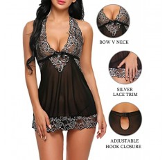 Avidlove 여성 v 넥 란제리 레이스 Babydoll 메쉬 Chemise Nightwear 복장 S-4XL