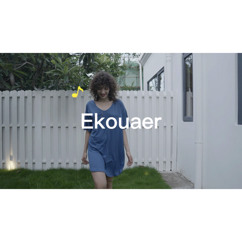 Ekouaer Womens Tshirt 잠옷 코튼 V 넥 Sleepshirts 여성용 편안한 캐주얼 커버 업