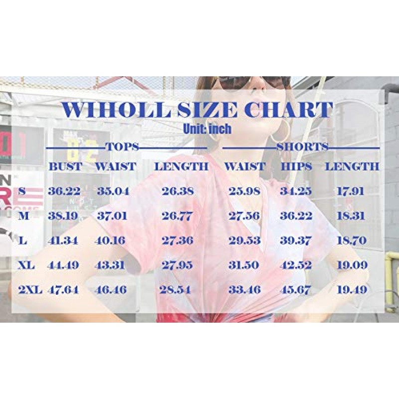 WIHOLL 여성용 투피스 의상 반팔 V 넥 바이커 반바지 세트