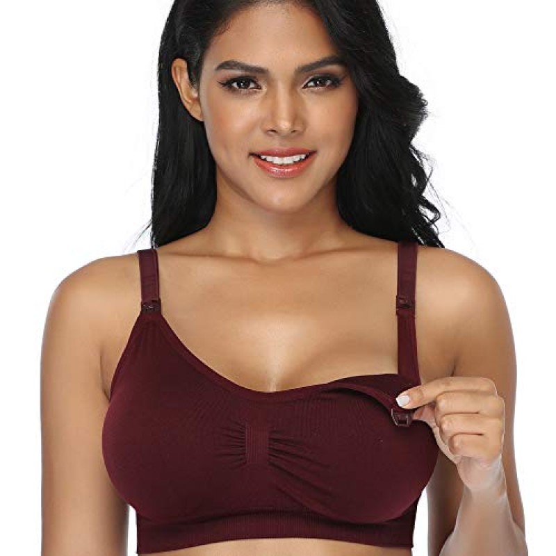 GXXGE 4Pack 모유 수유를위한 간호 브래지어 출산 브래지어는 실크 원활한 임신 Bralette 속옷을 밀어