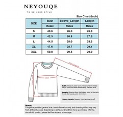 NEYOUQE 여성 Crewneck 풀오버 스웨터 캐주얼 가을 패션 컬러 블록 느슨한 긴 소매 탑 일반 스웨터