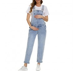 Yuangbang Womens Maternity 데님 작업복 Stretchy Jean Jumpsuit 귀여운 임신 턱받이