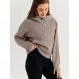 WYNNQUE Womens Quarter Zip 풀오버 자른 후드 긴 소매 양털 하프 지퍼 스웨터 가을 의상 의류