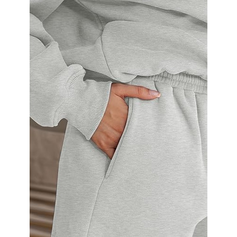 AUTOMET Womens 2 Piece 복장 2 피스 라운지 세트 매칭 스웨트 세트 짧은 Sweatsuit 2023 패션 가을 옷 포켓 포함