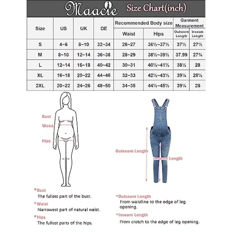 Maacie 출산 작업복 신축성 있는 캐주얼 청바지 스키니 출산 데님 점프수트