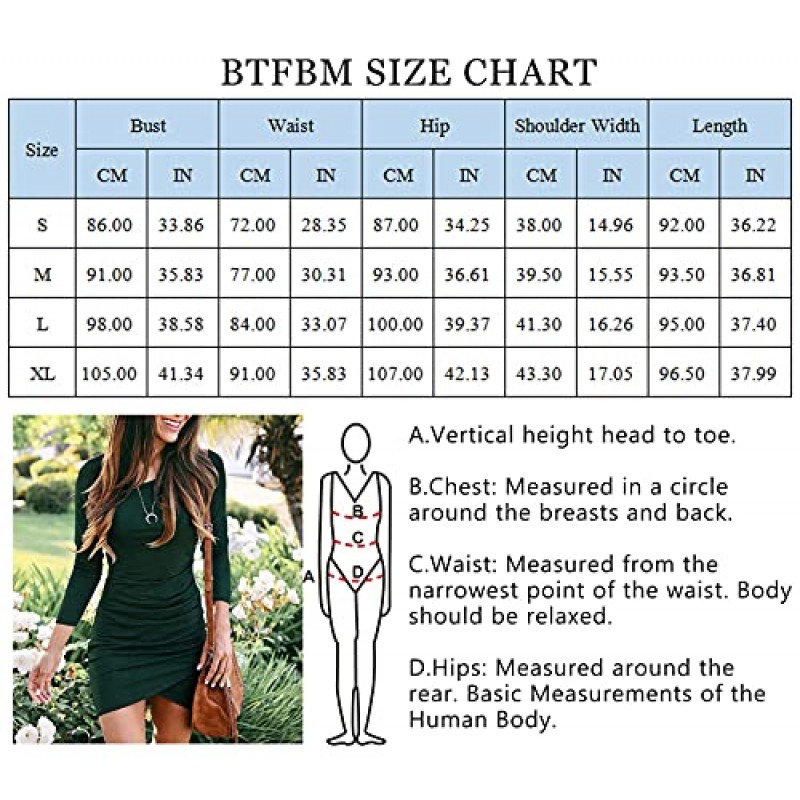 BTFBM 여성 패션 우아한 Bodycon 긴 소매 랩 전면 솔리드 컬러 캐주얼 기본 장착 짧은 드레스