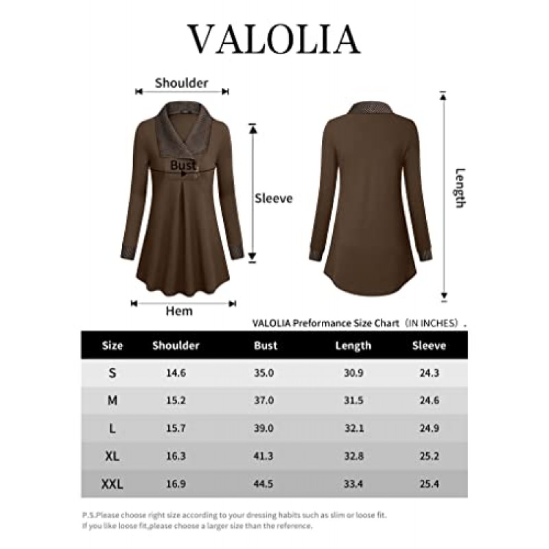 VALOLIA 여성 캐주얼 스윙 스웨터 긴 소매 지퍼 옷깃 패션 풀오버 튜닉