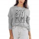 MYCHTE Boy Mom 운동복 여성용 캐주얼 가을 겨울 긴 소매 풀오버 탑 재미 있은 편지 인쇄 Boy Mama T Shirt