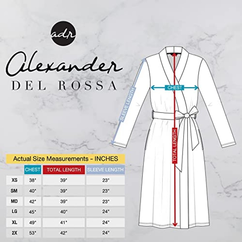 Alexander Del Rossa 여성용 소프트 골지 와플 리브 니트 랩 가운(포켓 포함), 경량 목욕 가운