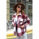 BOUTIKOME Womens Plaid Shacket 버튼 다운 긴 소매 셔츠 코트 가을 겨울 플란넬 자켓 루즈 셔츠